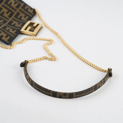 Fendi mini baguette chain zucca crossbody top handle