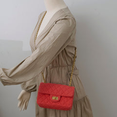 Chanel Mini Reissue 2.55 Tweed Orange 30 Series