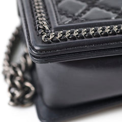 Chanel Calfskin Quilted Medium Boy with Top Handle Black Series 21