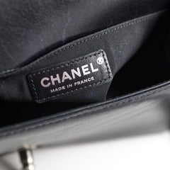 Chanel Calfskin Quilted Medium Boy with Top Handle Black Series 21