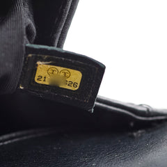 Chanel Calfskin Quilted Medium Boy with Top Handle Black Series 21