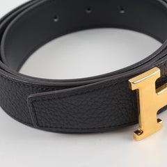Hermes Constance Belt Togo Swift Black Size 90 Y stamp33303
