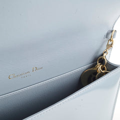 Dior Patent Wallet on Chain Dusty Blue