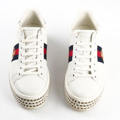 Gucci Ace Crystal Platform Sneakers White Size 37