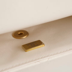 Chanel Square Seasonal Pearl Flap White Lambskin (microchip)