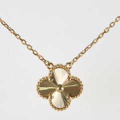 Van Cleef & Arpels Vintage Guilloche Yellow Gold Pendant Necklace