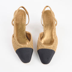Chanel Pumps Slingbacks Gold Size 39