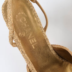 Chanel Pumps Slingbacks Gold Size 39