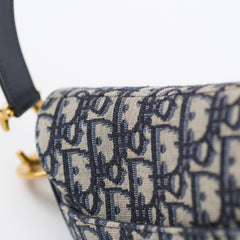 Christian Dior Oblique Saddle Bag Navy