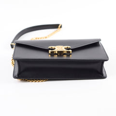 Celine Margo Triomphe Wallet on Chain WOC Black