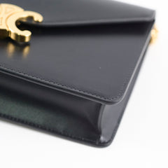 Celine Margo Triomphe Wallet on Chain WOC Black