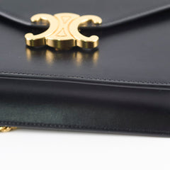 Celine Margo Triomphe Wallet on Chain WOC Black