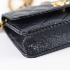 Chanel Seasonal Caviar WOC Wallet on Chain (Microchipped) Charcoal Grey