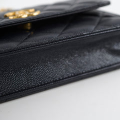 Chanel Seasonal Caviar WOC Wallet on Chain (Microchipped) Charcoal Grey