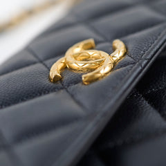 Chanel Seasonal Caviar WOC Wallet on Chain (Microchipped) Charcoal Grey