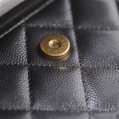 Chanel Seasonal Caviar WOC Wallet on Chain (Microchipped) Charcoal Grey