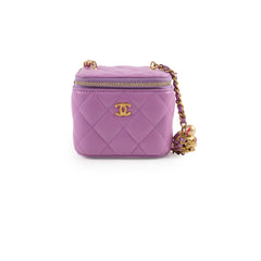 Chanel Mini Pearl Crush Vanity Purple Lambskin