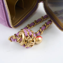 Chanel Mini Pearl Crush Vanity Purple Lambskin