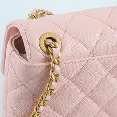 Chanel Seasonal Caviar Flap Pink Microchipped