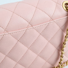 Chanel Seasonal Caviar Flap Pink Microchipped