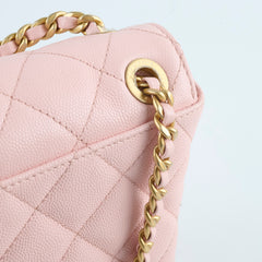 Chanel Seasonal Caviar Flap Pink Microchipped