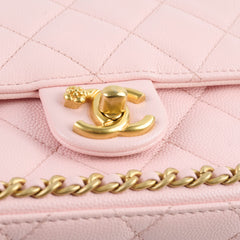 Chanel Seasonal Caviar Flap Pink Microchipped