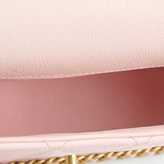 Chanel Seasonal Caviar Flap Pink Microchipped