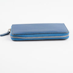 Chanel Lambskin Zip Wallet Blue 23 Series