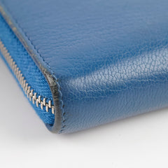 Chanel Lambskin Zip Wallet Blue 23 Series
