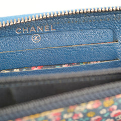 Chanel Lambskin Zip Wallet Blue 23 Series