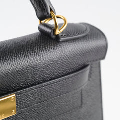 Hermes Kelly 28 Epsom Noir X Stamp 2016