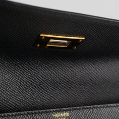 Hermes Kelly 28 Epsom Noir X Stamp 2016