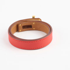 Hermes Kelly Double Tour Bracelet Red Size S/T2