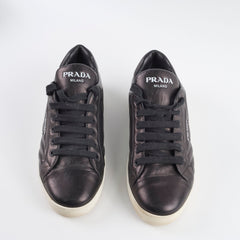 Prada Quilted Leather Sneakers Black - Size 39