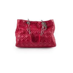 Christina Dior Cannage Soft Leather Tote Red