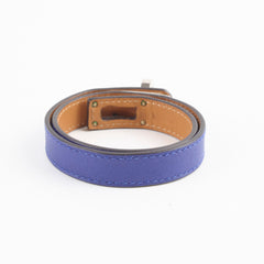 Hermes Kelly Double Tour Bracelet Size S/T2 Blue