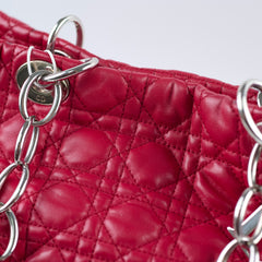 Christina Dior Cannage Soft Leather Tote Red