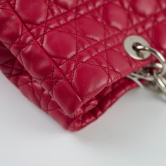 Christina Dior Cannage Soft Leather Tote Red