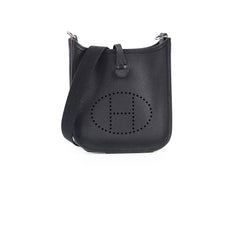 Hermes Mini Evelyn Epsom Black Stamp X