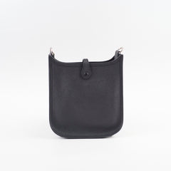 Hermes Mini Evelyn Epsom Black Stamp X