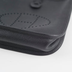 Hermes Mini Evelyn Epsom Black Stamp X