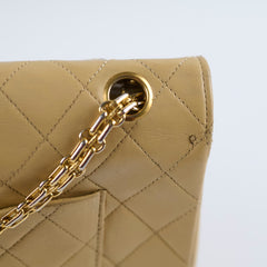 Chanel Vintage 24k M/L Classic Flap Beige