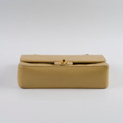 Chanel Vintage 24k M/L Classic Flap Beige