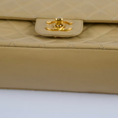 Chanel Vintage 24k M/L Classic Flap Beige