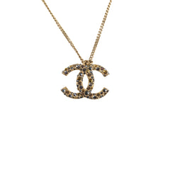 Chanel CC Logo Crystal Necklace