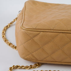 Chanel Vintage 1991-1994 Camera Bag Beige Caviar