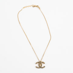 Chanel CC Logo Crystal Necklace