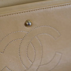 Chanel Vintage 24k M/L Classic Flap Beige