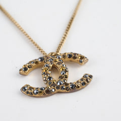 Chanel CC Logo Crystal Necklace