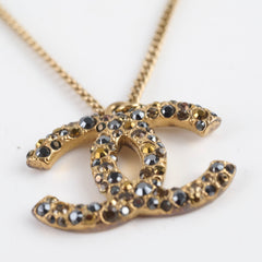 Chanel CC Logo Crystal Necklace